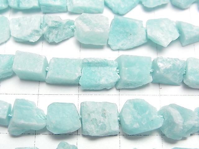 [Video] Peru Amazonite Rough Rock Nugget half or 1 strand beads (aprx.15inch/38cm)