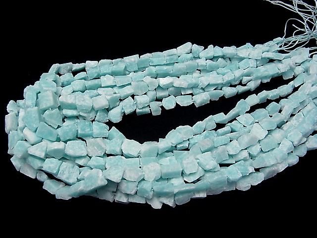 [Video] Peru Amazonite Rough Rock Nugget half or 1 strand beads (aprx.15inch/38cm)