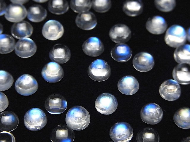 Cabochon, Rainbow Moonstone, Round Gemstone Beads