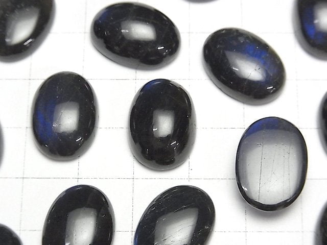 [Video]Black Labradorite AA++ Oval Cabochon 18x13mm 1pc