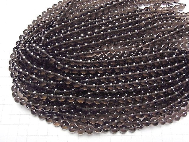 [Video] Mexico Black Ice Obsidian AAA Round 8mm 1strand (aprx.15inch/37cm)