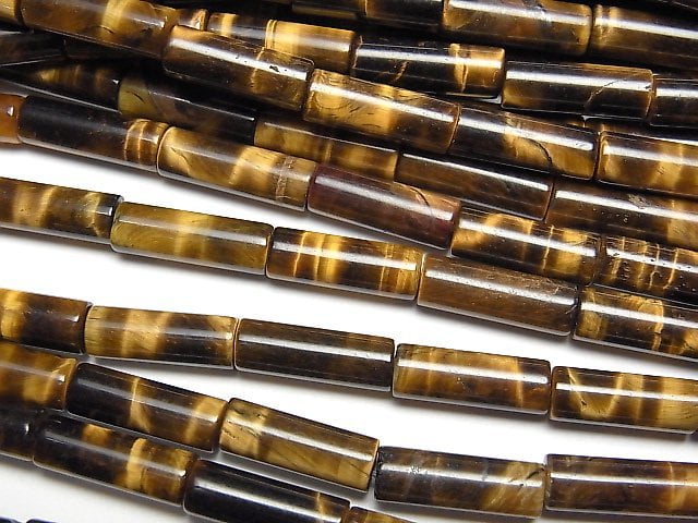 Tiger's Eye, Tube Gemstone Beads