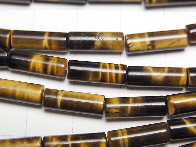 [Video]Yellow Tiger's Eye AA++ Tube 13x4x4mm 1strand (aprx.15inch/37cm)