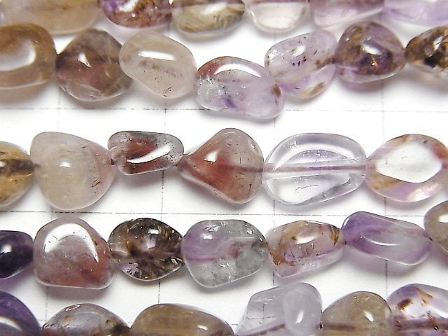 [Video]Cacoxenite in Amethyst AA++ Small Size Nugget 1strand (aprx.15inch/37cm)