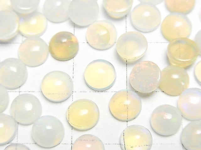 [Video]High Quality Ethiopia Opal AA++ Round Cabochon 6x6mm 5pcs