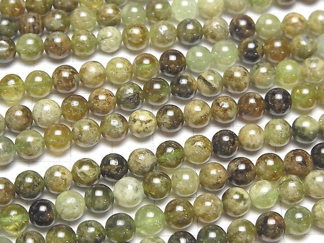 [Video]Green Garnet AA Round 6.5mm 1strand (aprx.15inch/37cm)