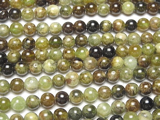 [Video] Green Garnet AA Round 8mm 1strand beads (aprx.15inch/36cm)