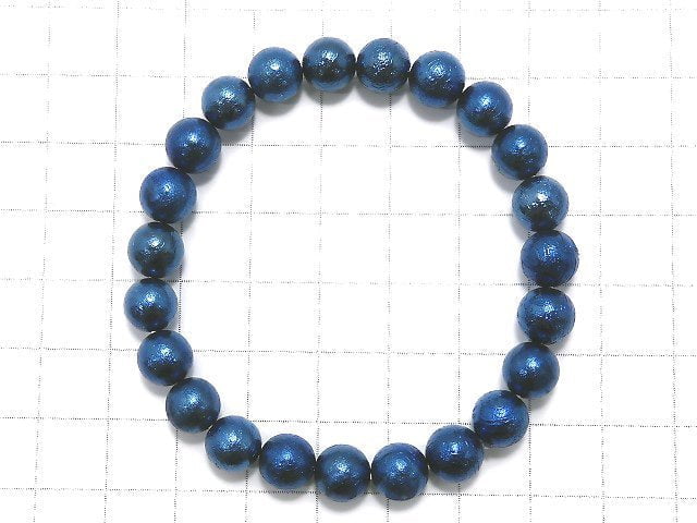 [Video][One of a kind] Meteorite Round 8mm Blue Bracelet NO.3