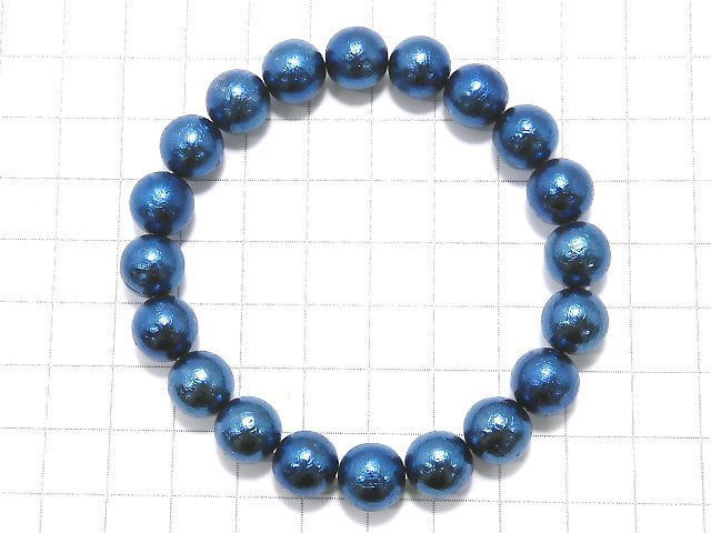 [Video][One of a kind] Meteorite Round 10mm Blue Bracelet NO.4