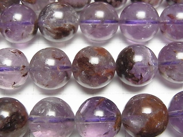 [Video]Cacoxenite in Amethyst AA+ Round 14mm half or 1strand (aprx.15inch/37cm)