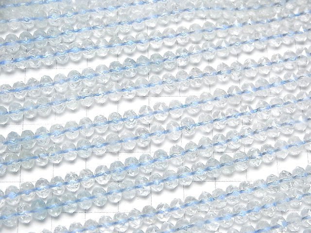 [Video]High Quality! Natural White Topaz AAA- Star Faceted Button Rondelle 6x6x4mm 1strand (aprx.15inch/36cm)