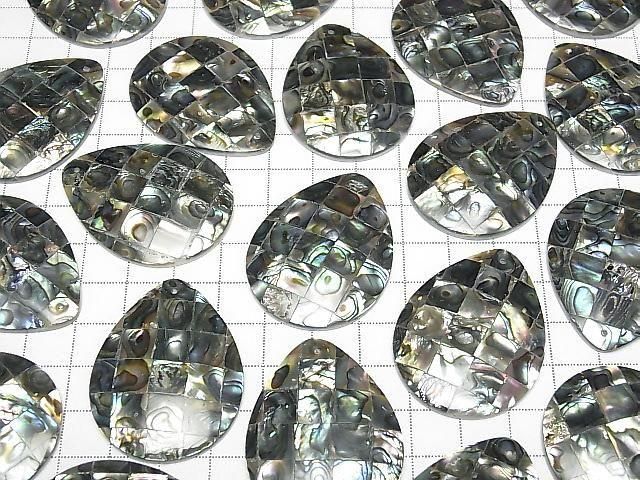 馬賽克貝殼梨形 40x30x5mm 鮑魚貝 1顆