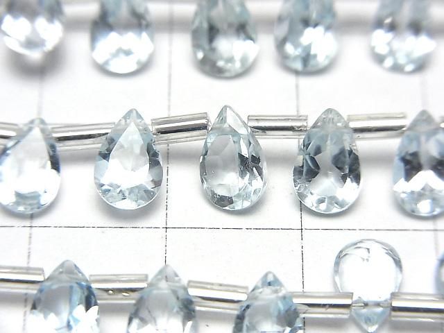 [Video] High Quality Sky Blue Topaz AAA Pear Shape Faceted 8x5mm Half or 1 Strand (28pcs)