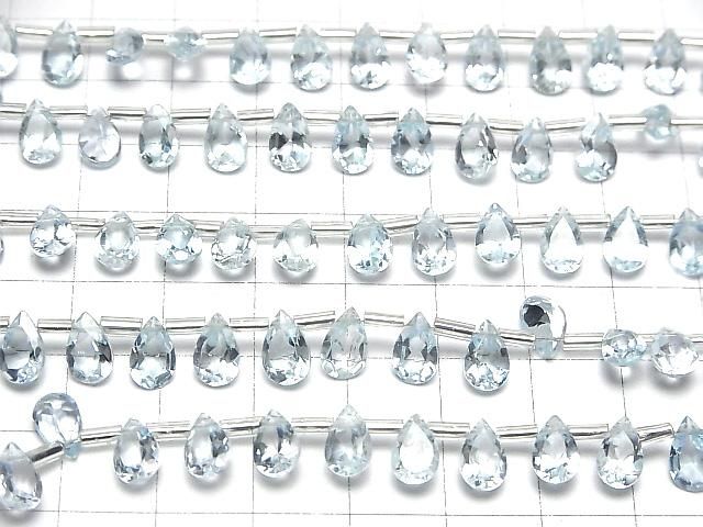 [Video] High Quality Sky Blue Topaz AAA Pear Shape Faceted 8x5mm Half or 1 Strand (28pcs)