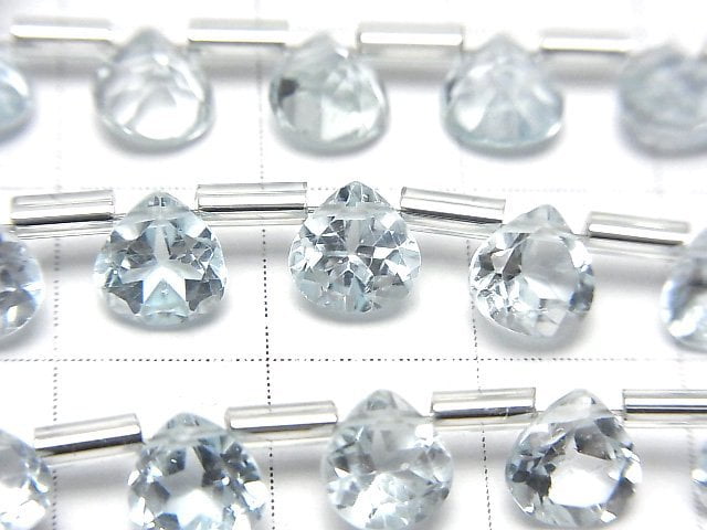 Hochwertiger himmelblauer Topas AAA Kastanienform facettiert 6x6mm halbe oder 1 Strang Perlen (18 Stück)