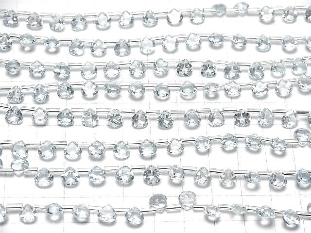 Hochwertiger himmelblauer Topas AAA Kastanienform facettiert 6x6mm halbe oder 1 Strang Perlen (18 Stück)