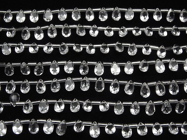 [Video]High Quality Crystal AAA Pear shape Faceted 8x5mm half or 1strand (28pcs)