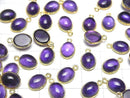 [Video]High Quality Amethyst AAA- Bezel Setting Oval 9x7mm 18KGP 2pcs