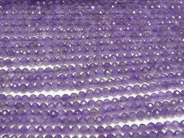 High Quality!  Amethyst AA+ Faceted Round 3mm  1strand beads (aprx.15inch/37cm)
