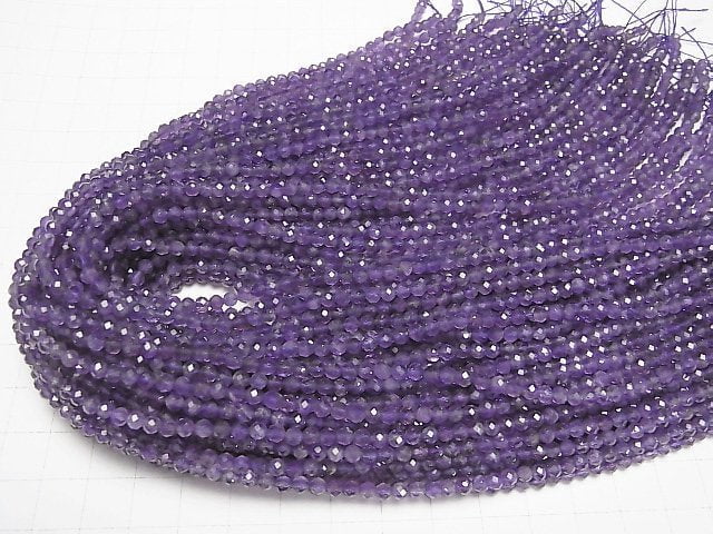 [Video] High Quality!  Amethyst AA+ Faceted Round 3mm  1strand beads (aprx.15inch/37cm)
