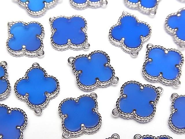 Blue Chalcedony Flower Charm 11x11mm [Both Sides] Silver925 1pc