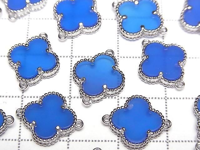 Blue Chalcedony Flower Charm 11x11mm [Both Sides] Silver925 1pc