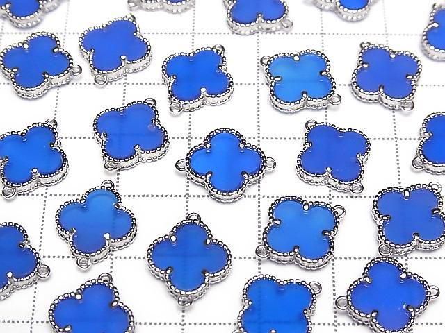 Blue Chalcedony Flower Charm 11x11mm [Both Sides] Silver925 1pc
