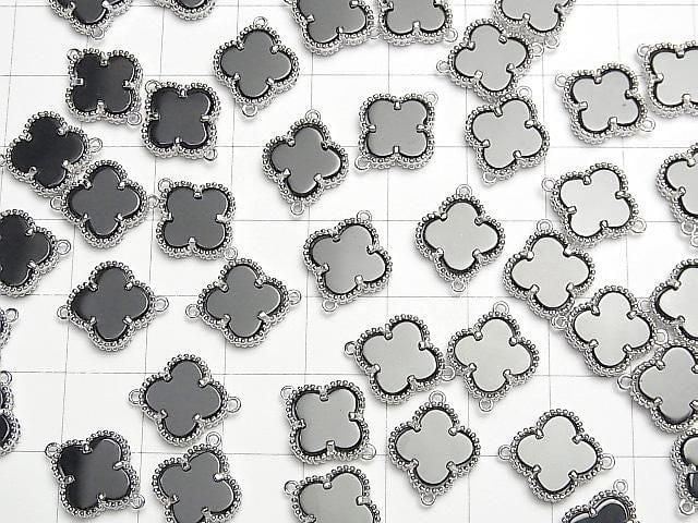 [Video] Onyx Flower Charm 11x11mm [Both Sides] Silver925 1pc