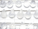 [Video]High Quality Brazil Ice Quartz AAA Drop Faceted Briolette half or 1strand (22pcs )
