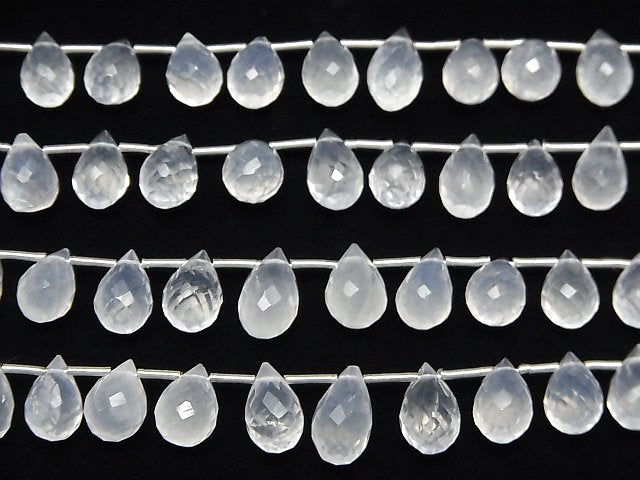 [Video]High Quality Brazil Ice Quartz AAA Drop Faceted Briolette half or 1strand (22pcs )