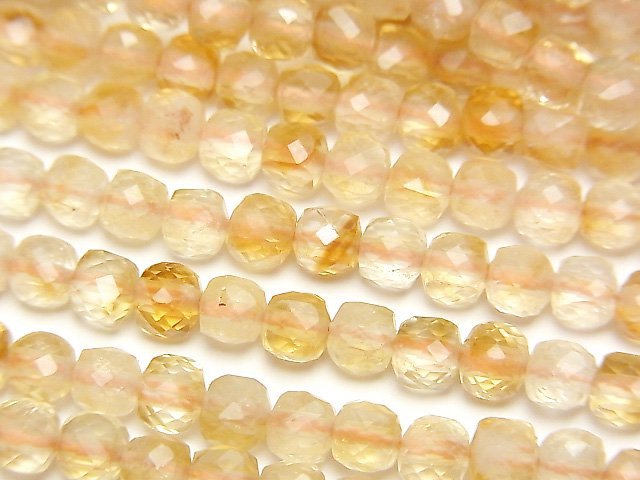 Citrine, Cube Gemstone Beads