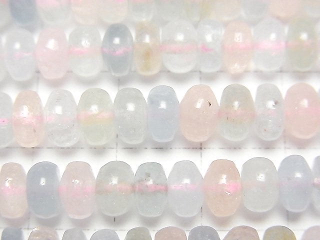 [Video]Beryl Mix (Multicolor Aquamarine) AA++ Rondelle 6x6x4mm half or 1strand beads (aprx.15inch/38cm)
