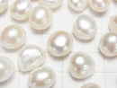 [Video]Fresh Water Pearl AAA- Loose stone Potato -Baroque 12-14mm White 2pcs