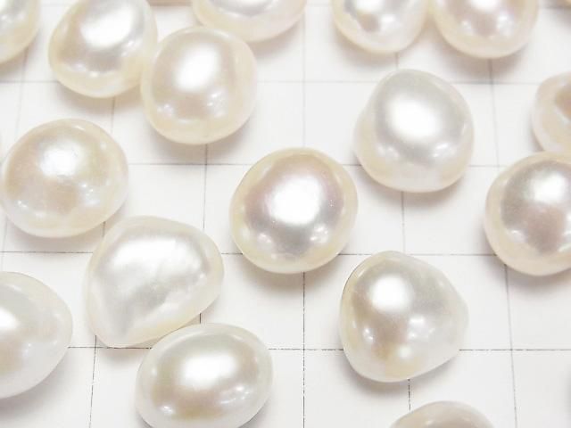 [Video]Fresh Water Pearl AAA- Loose stone Potato -Baroque 12-14mm White 2pcs