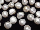 [Video]Fresh Water Pearl AAA- Loose stone Potato -Baroque 12-14mm White 2pcs