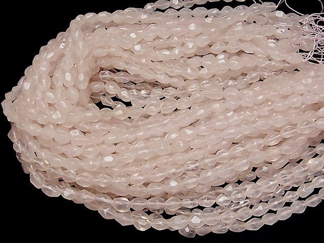 [Video] Rose Quartz AA+ Rough Tube -Faceted Nugget 1strand beads (aprx.15inch/37cm)