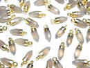 High Quality Gray Onyx AAA- Faceted Point Charm 12x5x5mm Gold Color 2pcs