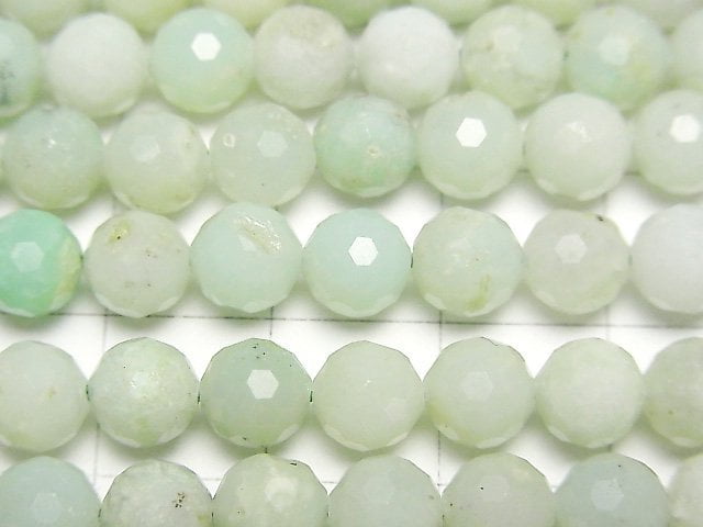 [Video]High Quality! Chrysoprase AA 128Faceted Round 6mm half or 1strand beads (aprx.15inch/37cm)