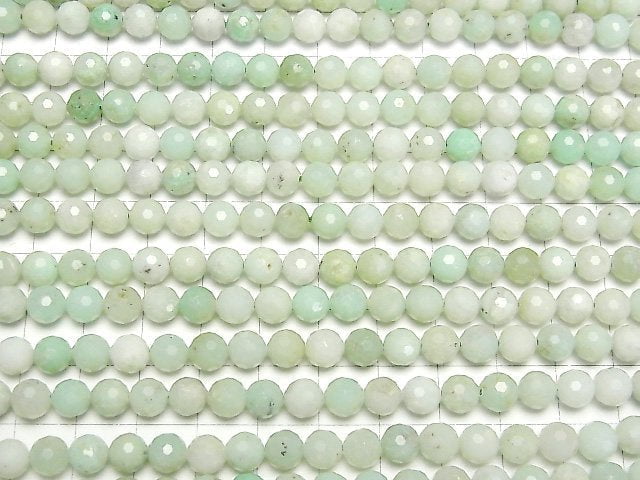 [Video]High Quality! Chrysoprase AA 128Faceted Round 6mm half or 1strand beads (aprx.15inch/37cm)