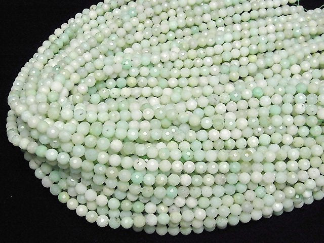 [Video]High Quality! Chrysoprase AA 128Faceted Round 6mm half or 1strand beads (aprx.15inch/37cm)
