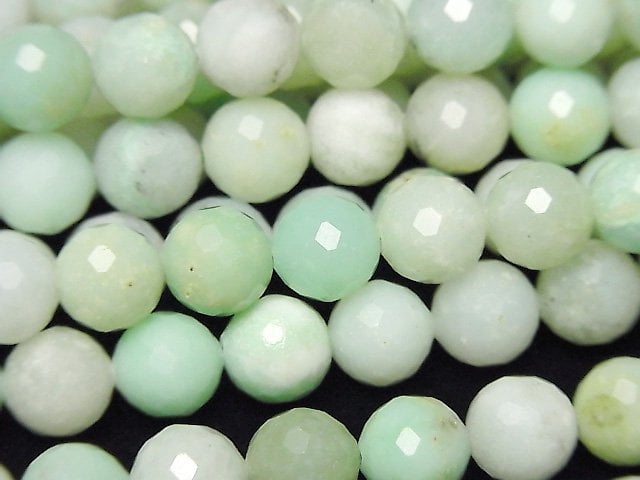 Chrysoprase, Faceted Round Gemstone Beads