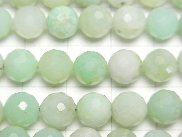 [Video]High Quality! Chrysoprase AA 128Faceted Round 8mm half or 1strand beads (aprx.15inch/37cm)