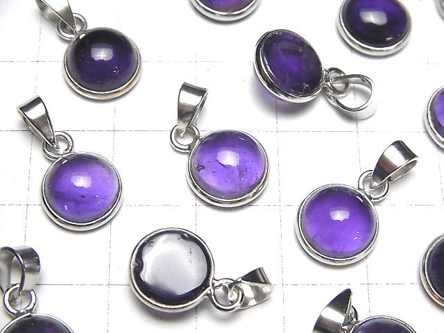 [Video]Amethyst AAA Round Pendant 10x10mm Silver925 1pc