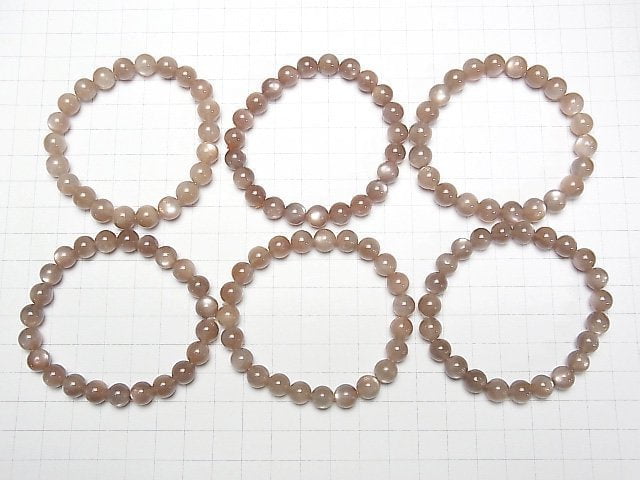 [Video]Brown Moonstone AAA- Round 8mm Bracelet