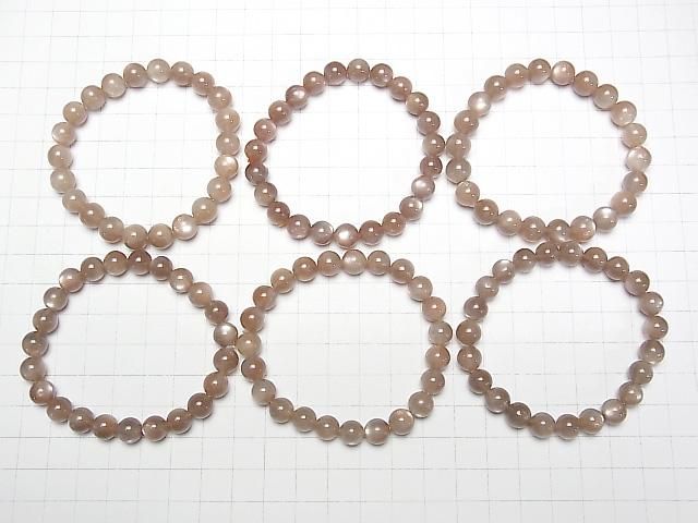 [Video] Brown Moonstone AAA- Round 8mm Bracelet
