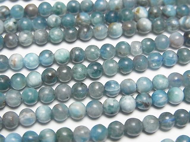 藍磷灰石 AA 圓珠 4mm 1串 (約15英吋/37公分)