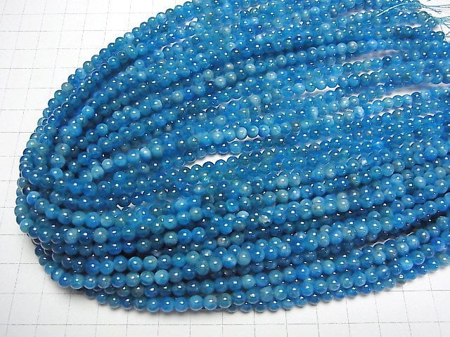 [Video]Blue Apatite AA++ Round 4mm 1strand beads (aprx.15inch/37cm)