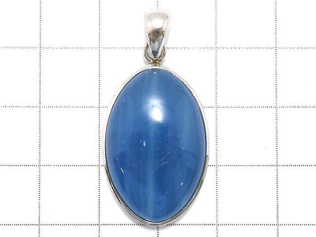 [Video][One of a kind] Natural Blue Calcite AAA Pendant Silver925 NO.3