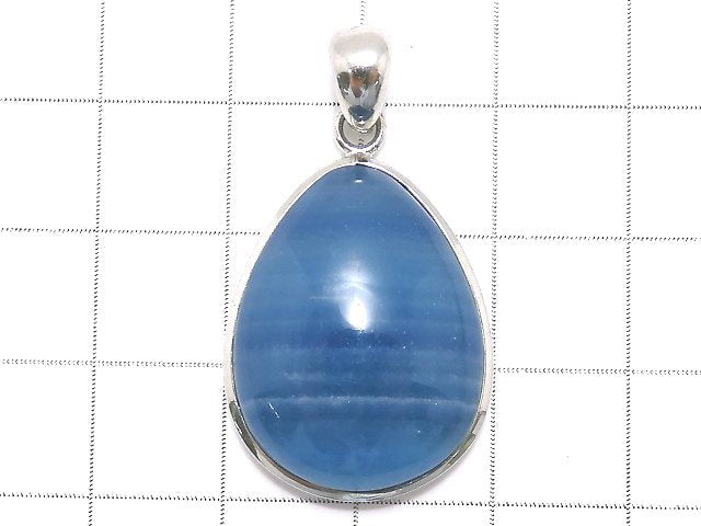 [Video][One of a kind] Natural Blue Calcite AAA Pendant Silver925 NO.5