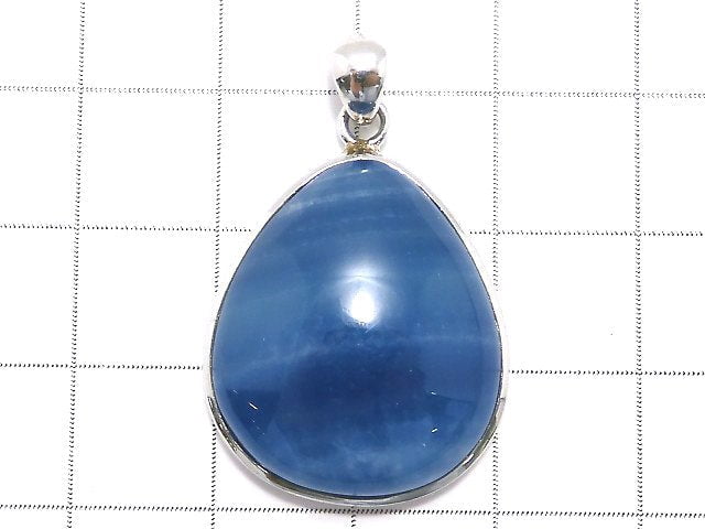 [Video][One of a kind] Natural Blue Calcite AAA Pendant Silver925 NO.7